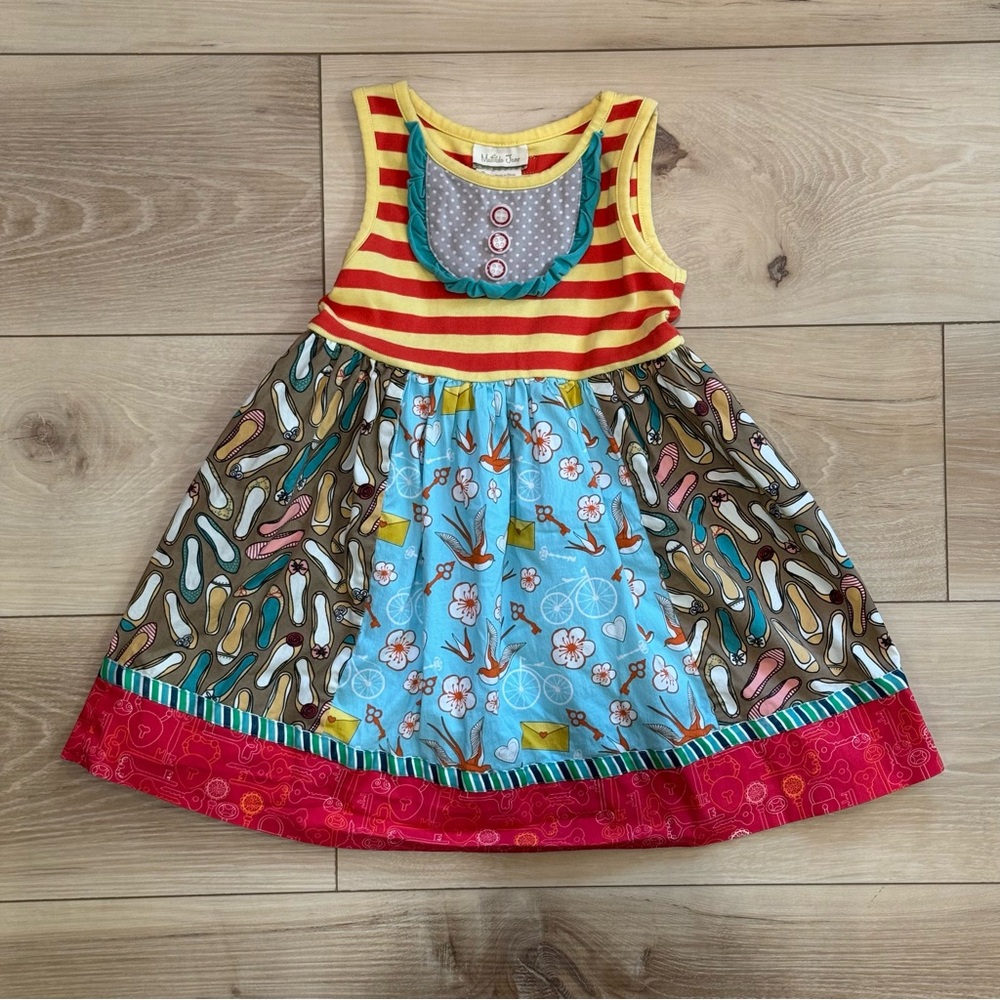 Matilda Jane Multicolor Floral and Striped Dress